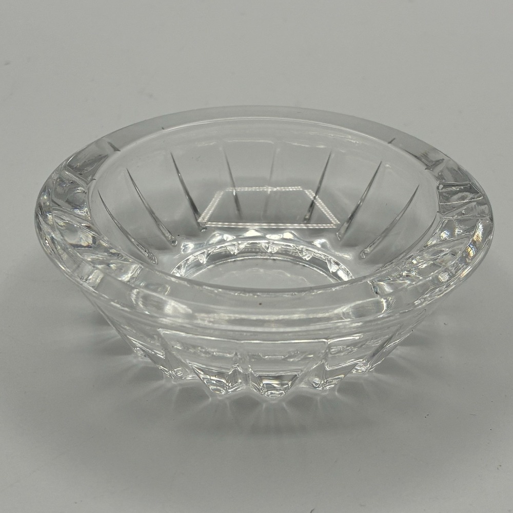 Val St Lambert Crystal Cendrier Ashtray Belgium 3in Vintage Collectible